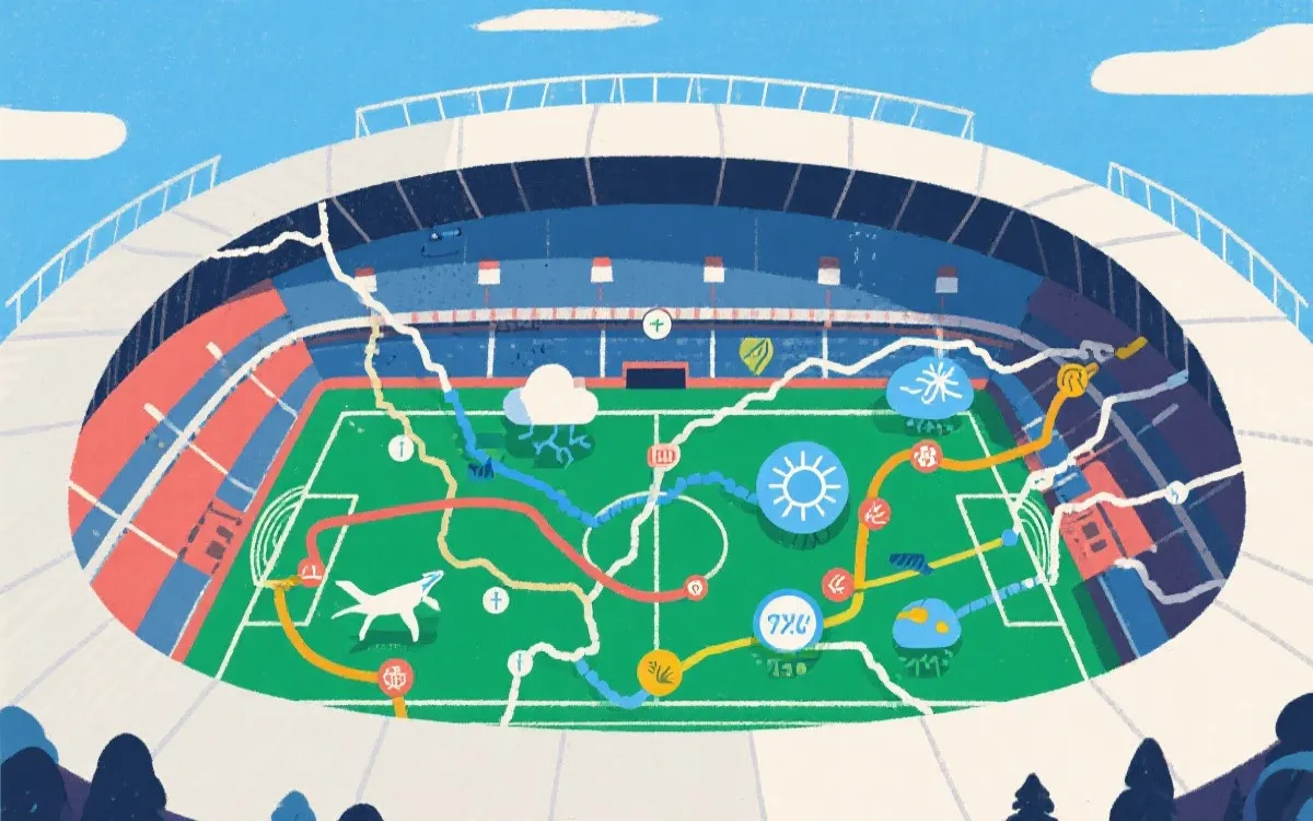 世界杯比赛场地与气候因素可视化：旅行、温度、湿度与战术节奏